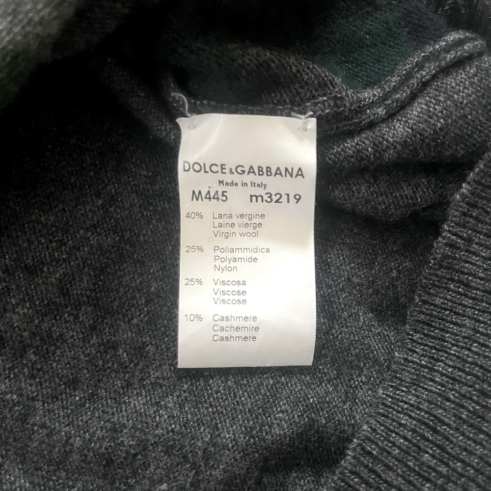 Dolce and Gabbana Multicolor Checkerboard Wool Turtleneck - Picture 5 of 8